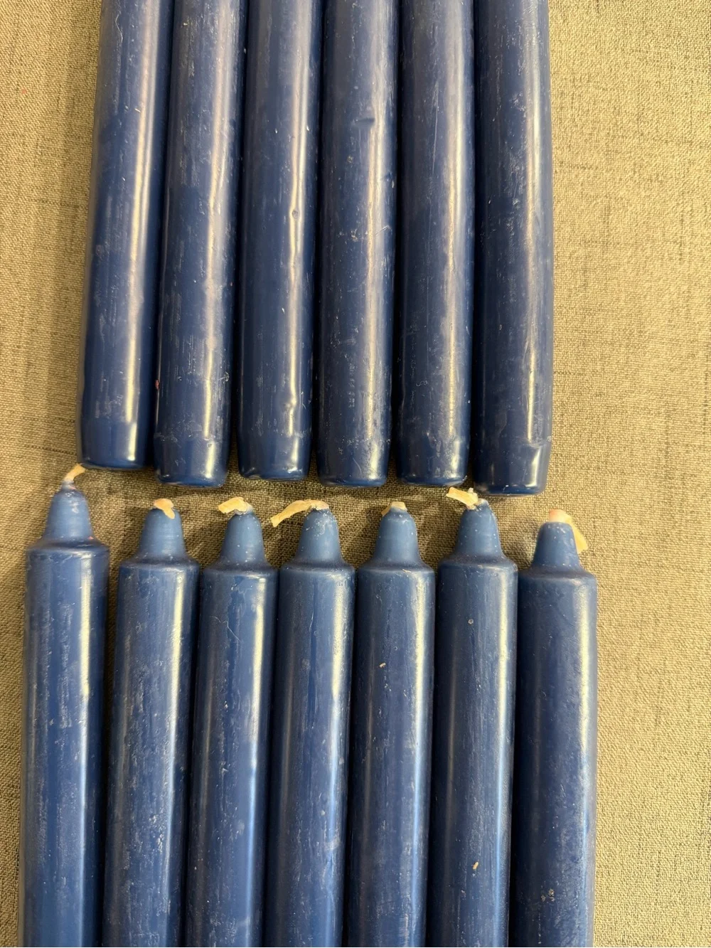 Set of 13 Taper Candles – 7 Inch Classic Blue Candles.‎ Vintage style.